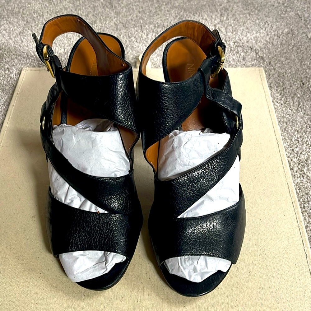 Black Leather, Nine West Sandal Heels